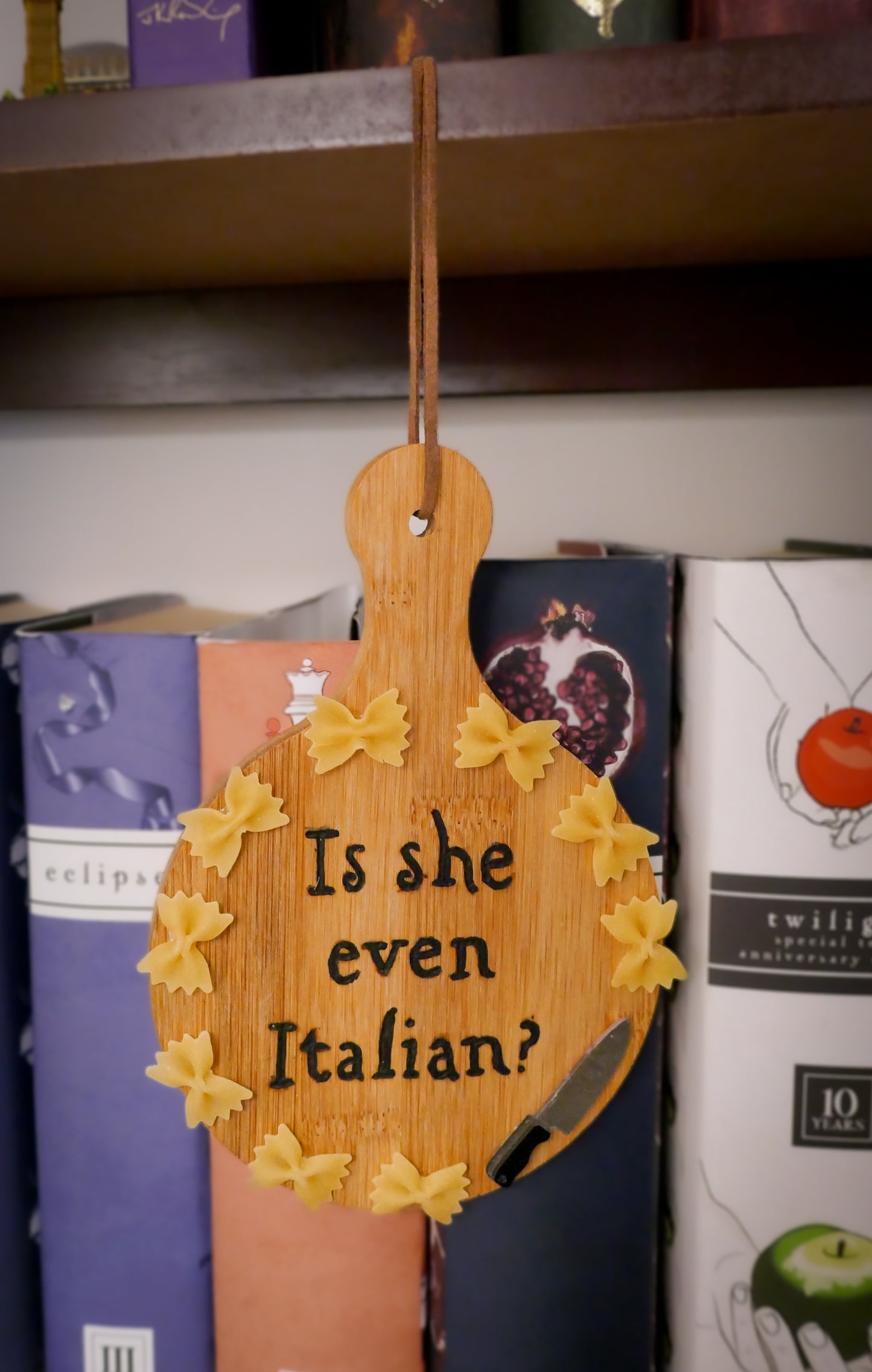 Twilight Inspired Home Decor - Wooden Is She Even Italian Wall Hang