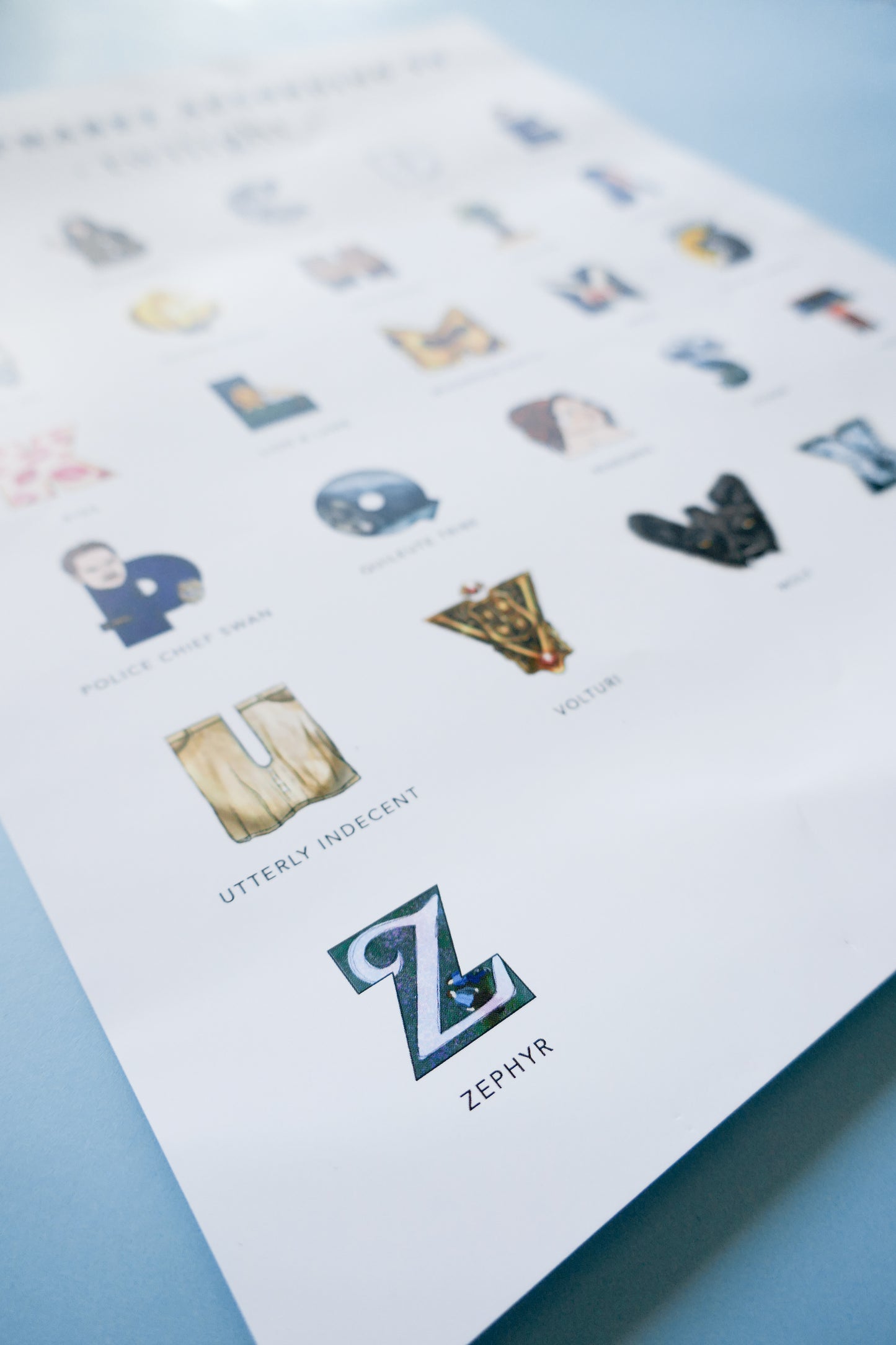 The Alphabet According to Twilight Poster - 11" x 14"