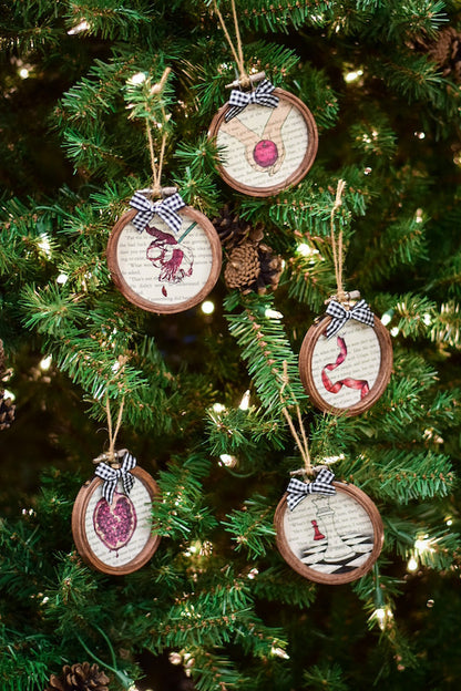 Twilight Inspired Embroidery Hoop Book Page Christmas Ornament