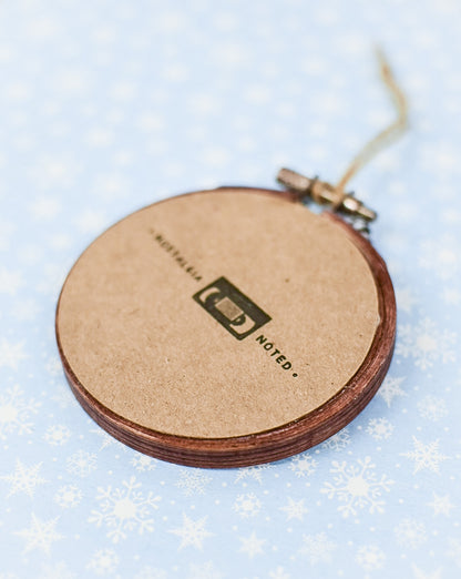 Twilight Inspired Embroidery Hoop Book Page Christmas Ornament