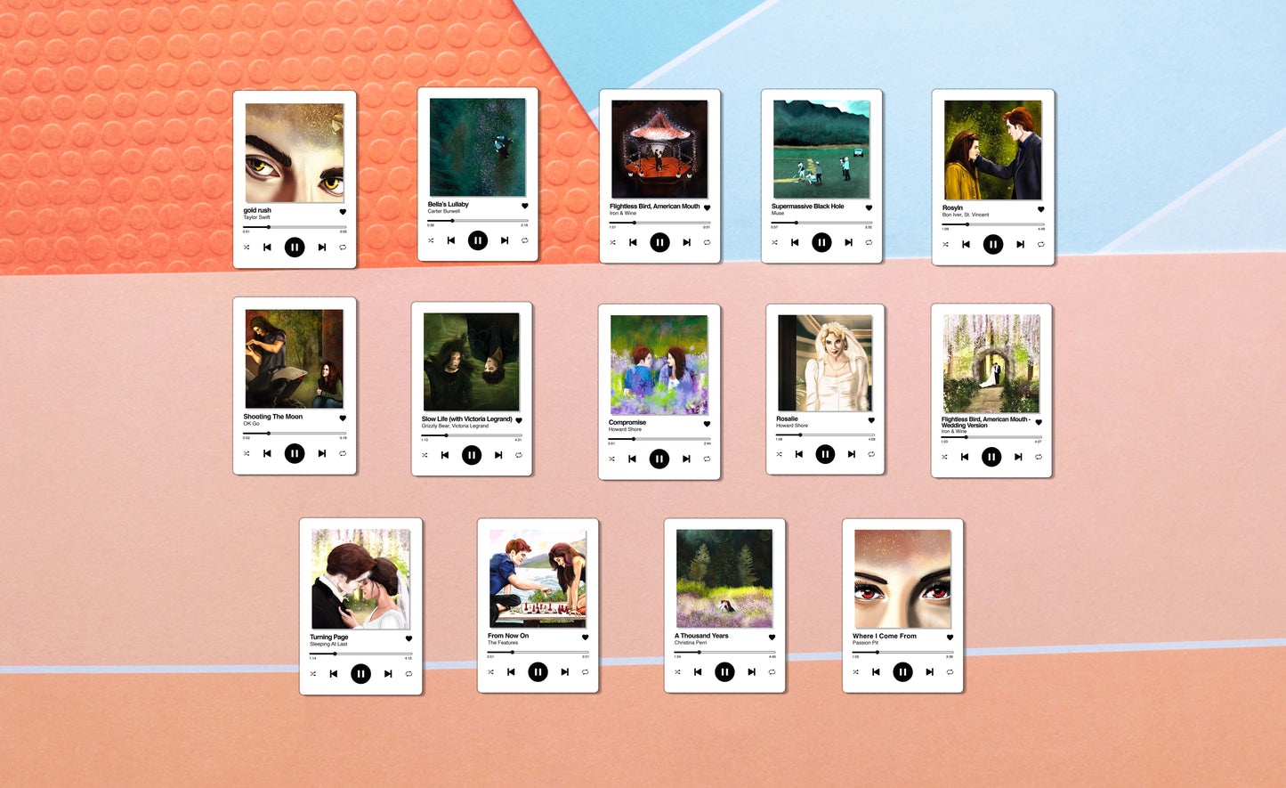 Twilight Inspired Music Soundtrack Stickers